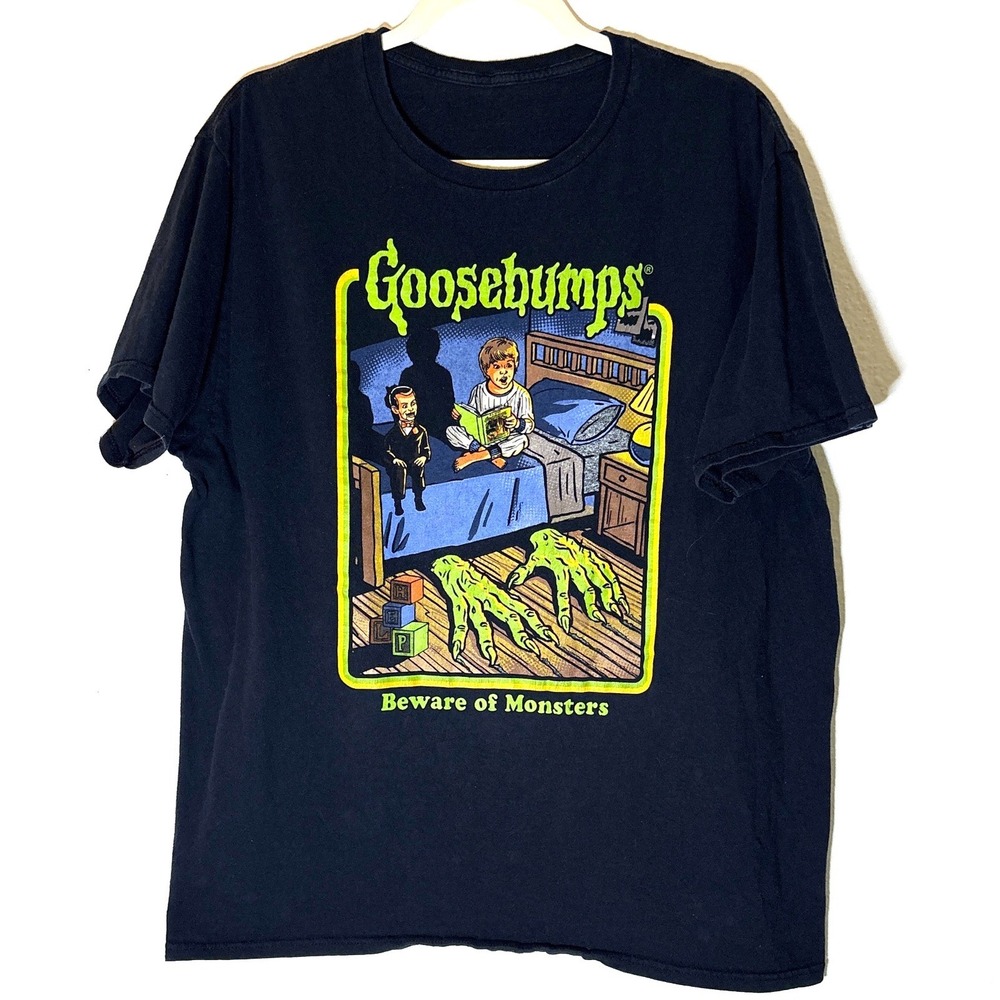 Goosebumps Graphic T-Shirt XL 90s Horror Beware of Monsters Slappy Tee Halloween